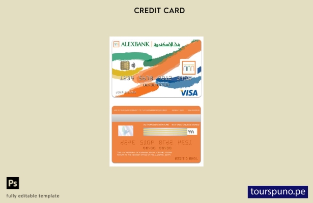 listo para imprimir plantilla de tarjeta de crédito inspirada en la visa Alexban